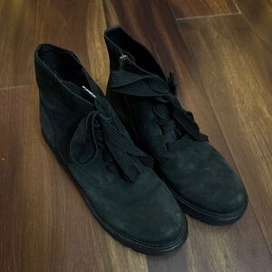 🌿END of SEASON SALE🌿EILEEN FISHER Suede Moto Combat Shoes Size 7.5